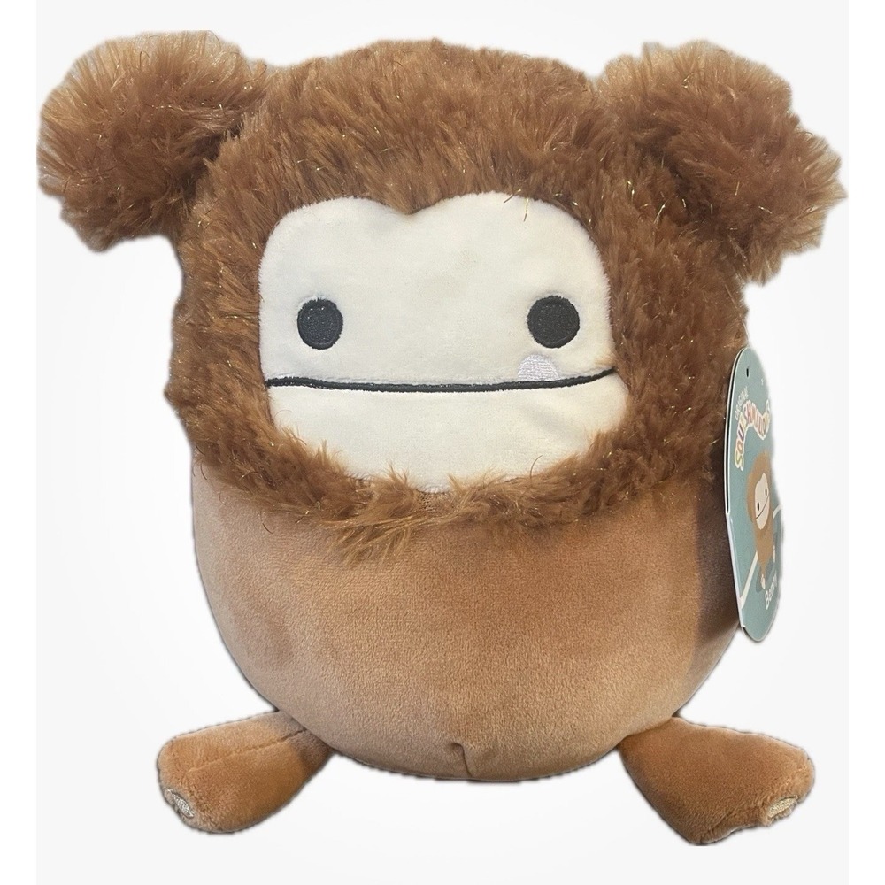 Squishmallow 8" Benny Bigfoot Soft Brown Sparkle Hair Yeti Plush NWT